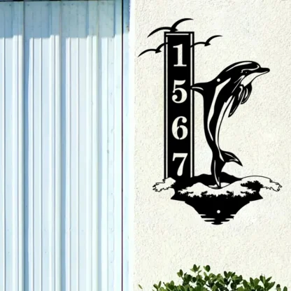 Delfines de Metal personalizados, infracción completa y gavullos, vacaciones voladoras, dirección de Condo para el hogar, bienvenida, decoración artística al aire libre, playa