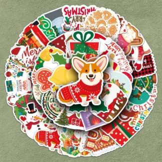 50/30/10 Uds pegatinas navideñas populares creativas DIY dibujos animados de vacaciones Linda versión Q pegatinas decorativas para tarjetas de cuenta de ordenador
