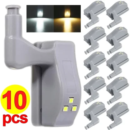 Lámpara LED Universal con bisagra interior, luces para debajo del armario, luz con Sensor para armario, cocina, dormitorio, lámparas de noche, 10 Uds.