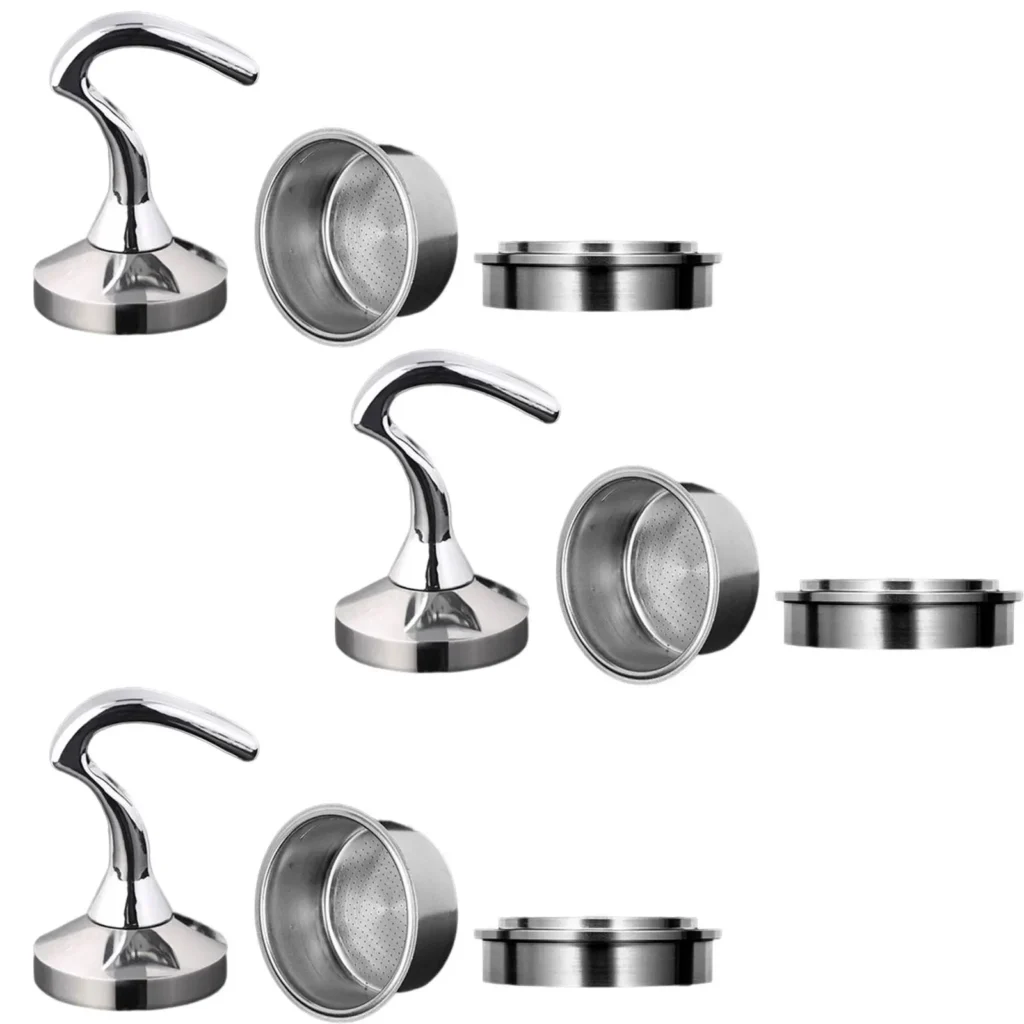 Prensa de café de acero inoxidable de 3 piezas, accesorio para máquina de café expreso para el hogar, cafetería, Bar, cocina