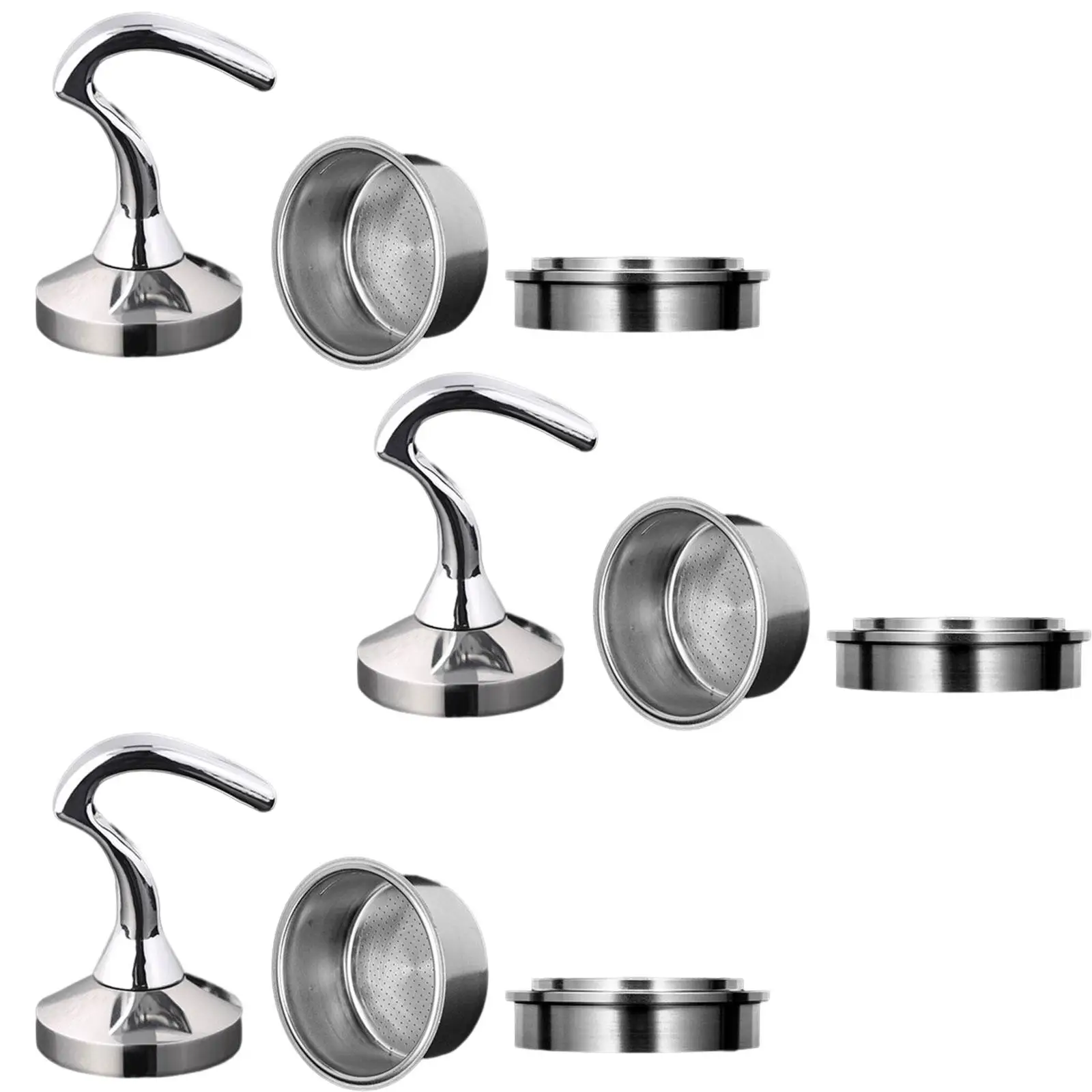 Prensa de café de acero inoxidable de 3 piezas, accesorio para máquina de café expreso para el hogar, cafetería, Bar, cocina