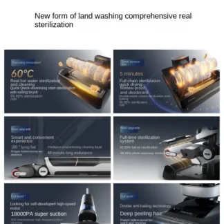 DREAME-lavadora de suelo H30 Ultra, lavado en caliente, secado, eliminación de bacterias, succión, fregona y lavado, un electrodoméstico, versión plana tumbada