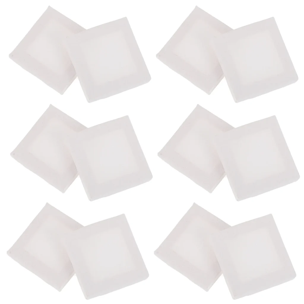 Mini lienzos con marco de lienzo para pintura acrílica, redondo, blanco al óleo, con suministros para niños, 12 Uds.