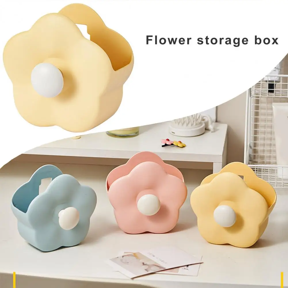 Caja de almacenamiento de escritorio, contenedor de brochas de maquillaje en forma de flor, Color vibrante, portalápices de capacidad, organizador de escritorio para brochas de papelería