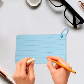 Notas de tarjetas de índice Tarjetas portátiles en blanco forradas simples con carpeta
