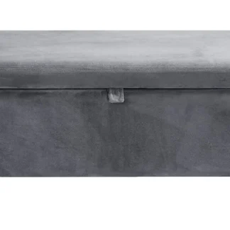 Banco de dormitorio, banco de extremo de cama con brazos, ventana tapizada con capitoné de terciopelo, otomano de almacenamiento para entrada de sala de estar, gris