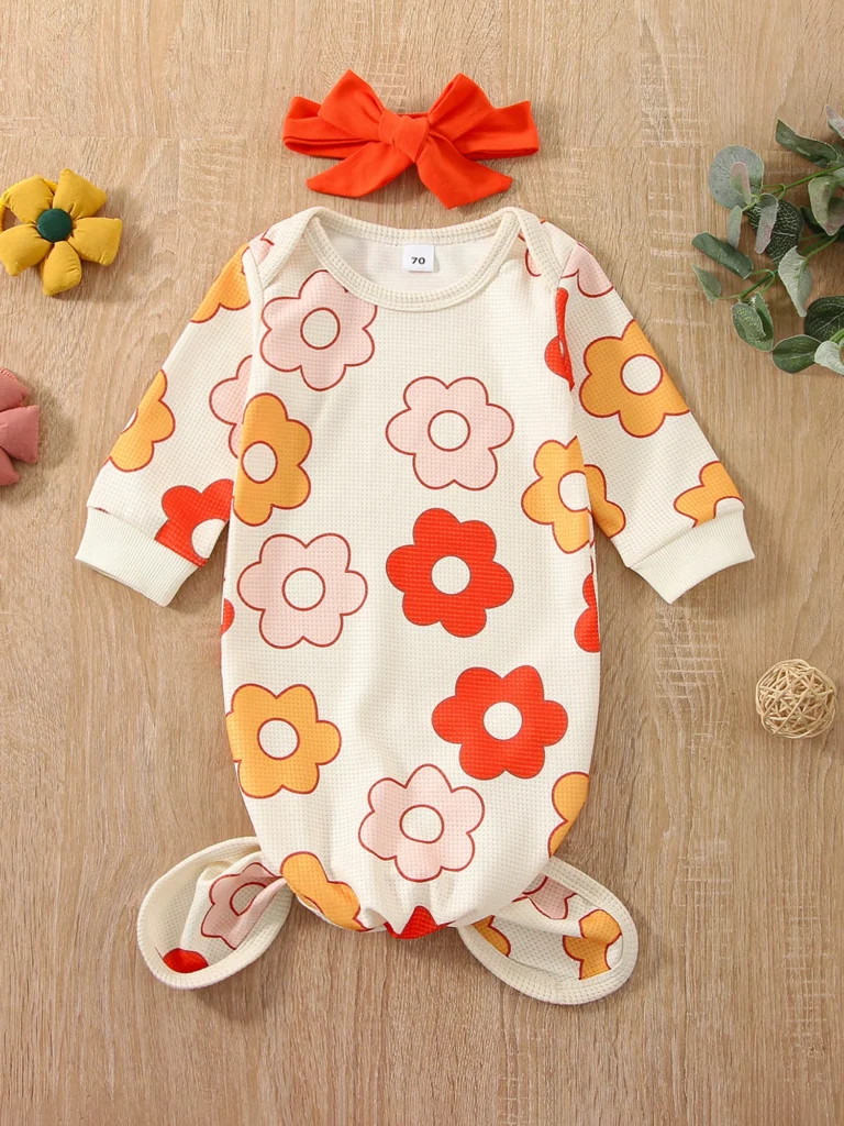 Adorable saco de dormir sin mangas con estampado de oso y diadema a juego para niñas, conjunto de dos piezas suave y acogedor