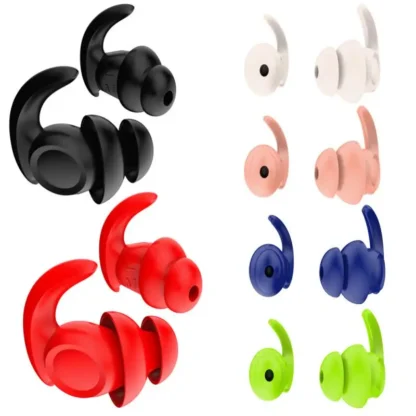 Tapones para los oídos de silicona antiruido, tapones para los oídos de natación, aislamiento de interferencias para el trabajo, dormir, Surf, Protector suave y cómodo para los oídos