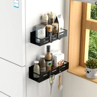 Estante de almacenamiento magnético para el hogar, cocina, refrigerador, lavadora, estante de almacenamiento colgante lateral, almacenamiento multifuncional, 2 uds.