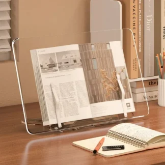 Soporte de acrílico para libros con 13 ángulos de inclinación ajustables, cómoda lectura, soporte multifuncional para ordenador portátil, bandeja antiflexión estable