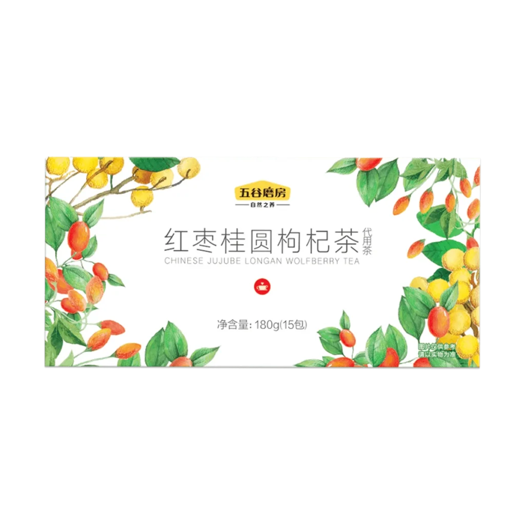 WUGU MOFANG WUGUMOFANG-té de bayas de Goji, Jujube chino Longan, 180g * 2 paquetes, 2 paquetes