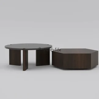 Mesa de centro minimalista italiana, redonda, para sala de estar, hogar, combinación de mesa de centro creativa de alta gama