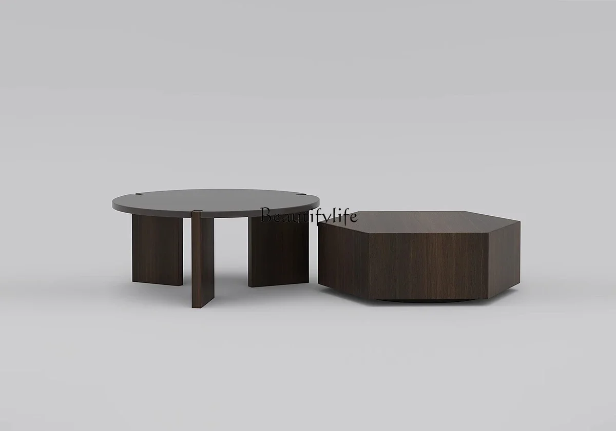 Mesa de centro minimalista italiana, redonda, para sala de estar, hogar, combinación de mesa de centro creativa de alta gama