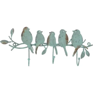 Perchero de pared de Metal Vintage con 3 ganchos, colgador de ramas de árbol y pájaros, soporte para llaves, organizador de pared para sombreros, toallas y tela