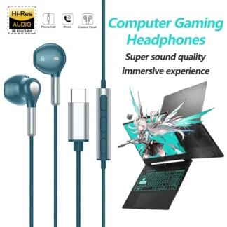 Auriculares intrauditivos con cable USB tipo C de 3,5mm sonido HiFi magnético con llamadas HD auriculares manos libres para Samsung iPhone Xiaomi Laptop