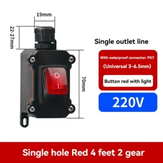 APPLIA-IP68 interruptor basculante impermeable para barco 220V interruptor impermeable con luz LED botón de encendido/apagado