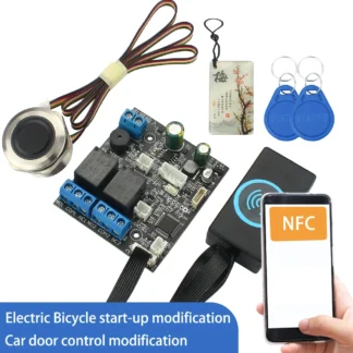 Módulo de control de relé de inducción NFC para teléfono móvil, accesorios de modificación de puerta de coche, tablero de control de huellas dactilares DIY para bicicleta eléctrica