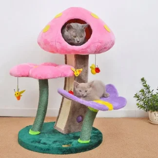 Tablero interactivo para rascar árbol para gatos, el paraíso de la casa para gatos, castillo, villa para gatitos, nido, seta, juguete para gatos de alta calidad