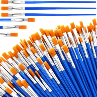 Top-500Pcs pinceles planos a granel para manualidades en el aula pintura al óleo acrílica pintura de acuarela lienzo pintura facial