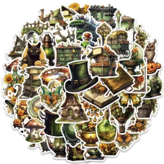 Pegatinas de vinilo para niños, calcomanías impermeables de 10/30/50 piezas, bruja de la jungla, magia gótica, Graffiti, motocicleta, teléfono, monopatín, decoración genial