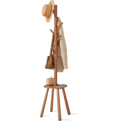 Perchero, perchero independiente, árbol para abrigos de salón con 8 ganchos y estante de almacenamiento, 67,1 pulgadas de alto, para abrigos, sombreros, bolsos, para