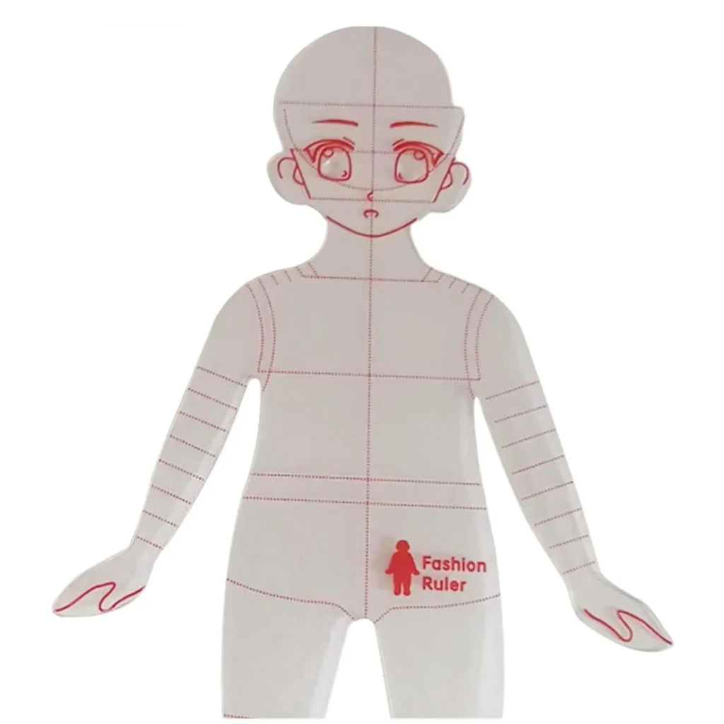 Regla de plantilla de dibujo de moda, herramienta de medición, multiusos, transparente, para hacer ropa, modelos, ilustración, 2 piezas