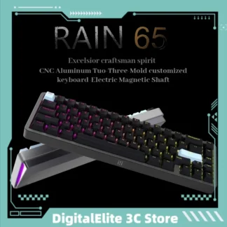 Ipi Rain65 Teclado mecánico de aleación de aluminio para juegos, puerta de enlace dispensadora de pegamento Cnc, juego de azulejos de eje magnético Thri-Mode Rt Rgb