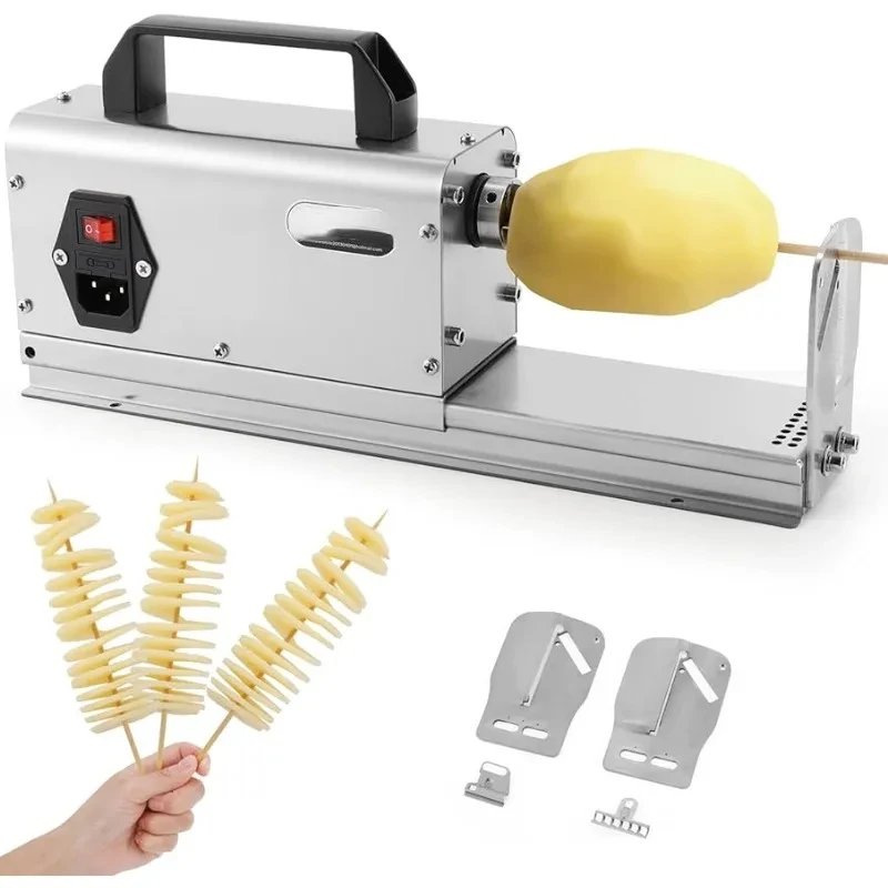 Cortador de patatas Tornado eléctrico 3 en 1, cortador de patatas en espiral, cortador Twister en espiral, acero inoxidable más grueso
