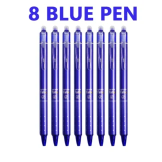 Bolígrafos retráctiles borrables, juego de 0,5mm Con recargas, tinta de Gel negra y azul, borrador incorporado, suministros de oficina, papelería