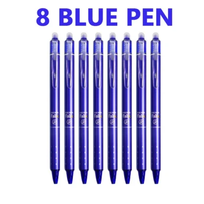 Bolígrafos retráctiles borrables, juego de 0,5mm Con recargas, tinta de Gel negra y azul, borrador incorporado, suministros de oficina, papelería