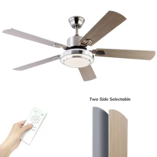 Ventilador de techo con luces y Control remoto, decoración de estilo moderno Americano, ajuste de seis velocidades, para comedor y sala de estar, 52 pulgadas