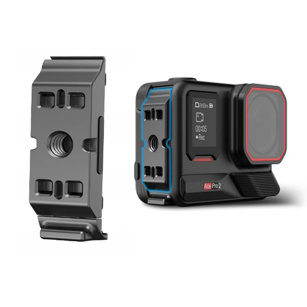Cubierta de batería de disparo Vertical para Insta360 Ace Pro 2, cubierta protectora lateral de batería de liberación rápida de aleación de aluminio, accesorio de cámara