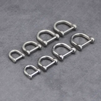 Anillos en D de titanio con grillete de tornillo, herramientas para llaves de coche, bricolaje, artesanía de cuero, monedero/hebilla de cartera, 2 uds.