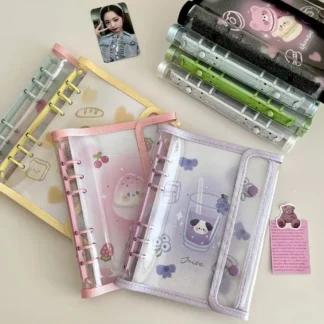 Carpeta de PVC A6, soporte para sesión fotográfica, diario, cuaderno, tarjetas fotográficas reemplazables, álbum de recortes, carpeta A6 de dibujos animados, marcos para fotomatón