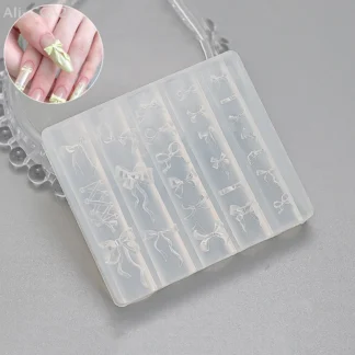 Moldes de silicona para uñas, sello reutilizable, dijes para uñas, herramientas para uñas, accesorios de decoración estereoscópicos, calcomanía de mariposa en relieve