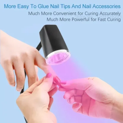 Secador de uñas portátil con soporte, lámpara Led UV recargable por USB para Gel de uñas, luz de secado rápido, lámpara de manicura de mano