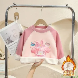 Otoño Invierno My Melody Anime Sanrio Ins Kawaii camisa ropa lindo dibujos animados cálido grueso manga larga con capucha niños regalos Juguetes