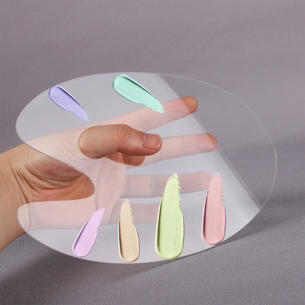 Paleta acrílica transparente, pintura al óleo artística, bandeja de mezcla de pigmentos de clasificación de colores Gouache, herramienta de artista de paleta mezclada de colores de mano
