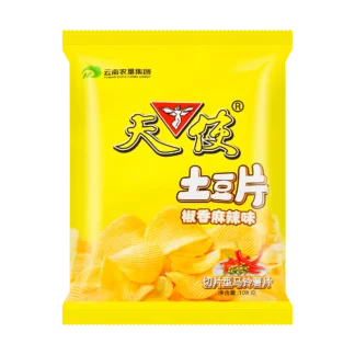 Lote de 6 patatas fritas de Ángel picantes, crujientes y sabrosas de 3,8 oz cada una