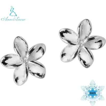 Pendientes de flores de plata S925 para mujer, bonito regalo coreano, joyería delicada para oreja de Plumeria, tendencia 2022