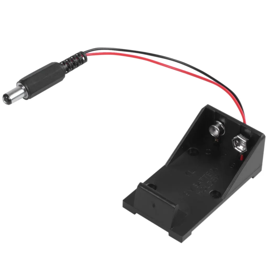 Caja porta baterías T35C de 9V voltios, enchufe 5,5x2,1 para fuente de alimentación de placa de pruebas