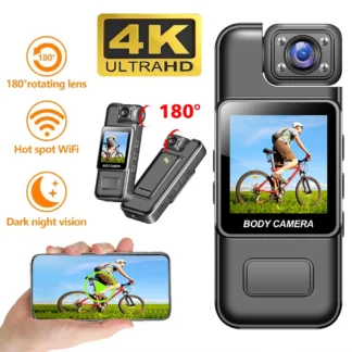 Cámara de acción portátil de 64GB, 4K, 30fps, para deportes de esquí al aire libre, con grabación Ultra HD de disparo nocturno para ciclismo y senderismo al aire libre 