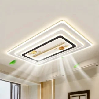 Luz LED inteligente para ventilador de techo sin aspas, lámpara de ventilador Invisible minimalista moderna para sala de estar, decoración de dormitorio, luz de techo