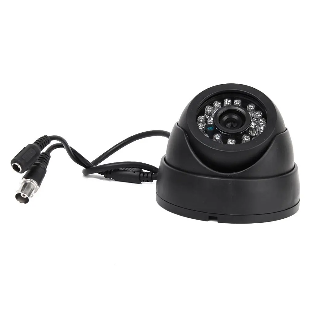 Cámara de vigilancia PAL para interiores, dispositivo de seguridad CCTV, color negro, 1/3 ", CMOS 700TVL, 24 LED, corte IR, 3,6mm