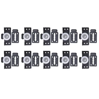 Accesorios de hardware T35C, 10 juegos de poleas para puertas correderas de armario, puertas correderas de madera, ruedas para puertas correderas silenciosas, color negro