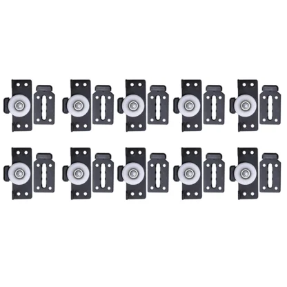 Accesorios de hardware T35C, 10 juegos de poleas para puertas correderas de armario, puertas correderas de madera, ruedas para puertas correderas silenciosas, color negro