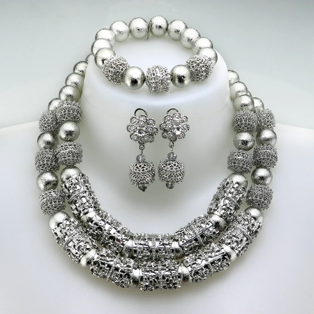 Conjunto de joyería de cobre 2025, los últimos conjuntos de joyería de cobre, boda africana de lujo, nupcial, cuentas de cobre 2025, conjuntos de joyería para mujeres nigerianas