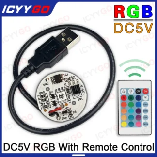 DC5V LED USB tablero de luz RGB degradado colorido fuente de luz de 38mm con Control remoto para lámpara de madera de haya luces LED de escenario