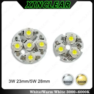 Cuentas de lámpara LED de alto brillo, 3W, 5W, blanco cálido, 3W, 23mm, 5W, 28mm, placa de aluminio con Chip LED para foco de luz de techo DIY