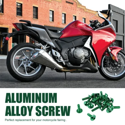 20 tornillos hexagonales de motocicleta de aleación de aluminio verde M6 G